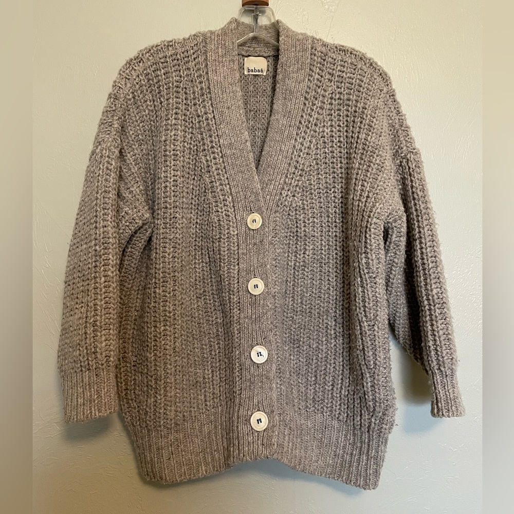 SOLD Babaa Wool Cardigan No. 19 in Mist